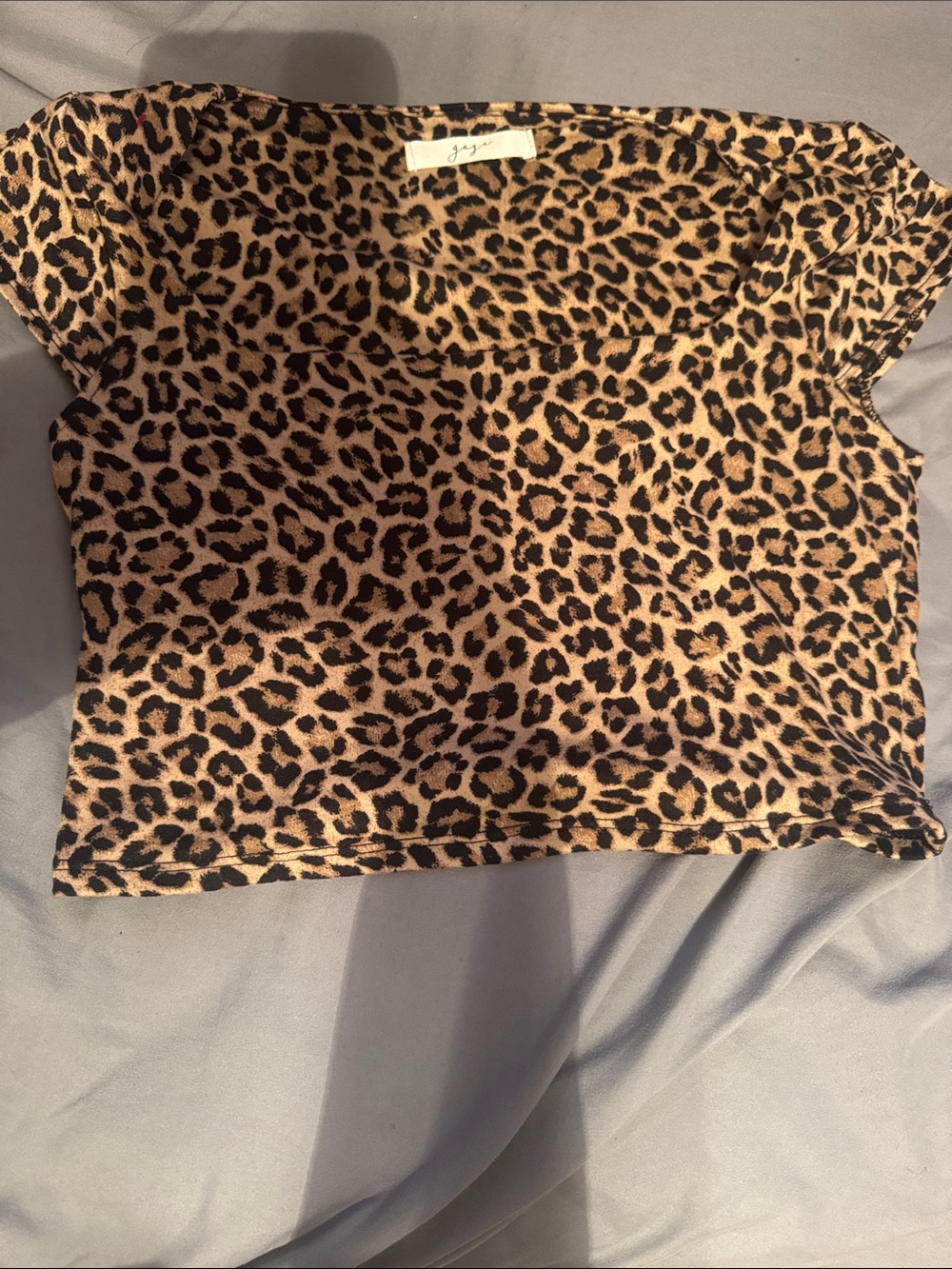 gaze Leopard Print Crop Top - Tan & Black